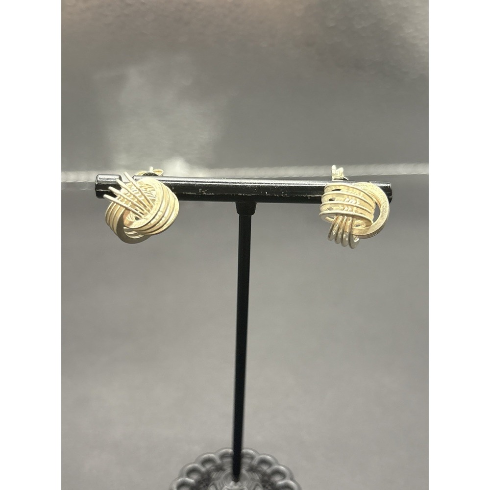 Vintage Sterling Silver Love Knot Stud Earrings 7 Grams G22